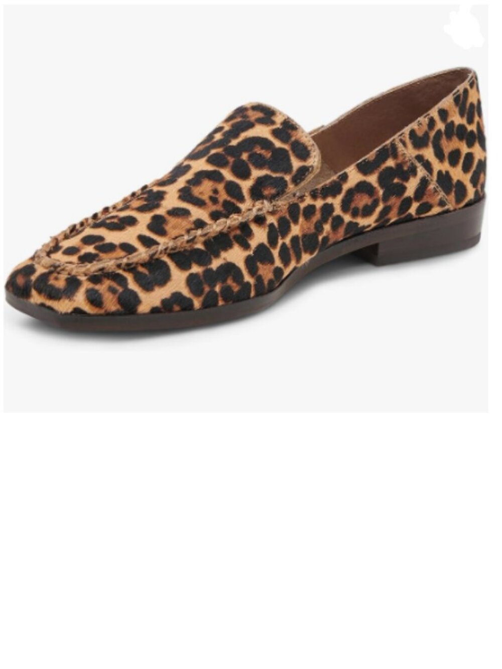 YDN Leopard Chunky Low Heeled Loafer Closed Squared Toe Slip On Office Shoes